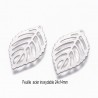 10 breloques filigrane feuille acier inoxydable 24x14mm