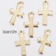 8 breloques croix acier or 12x7mm