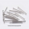 10 connecteurs baton  laiton plaqué argent 25x1mm