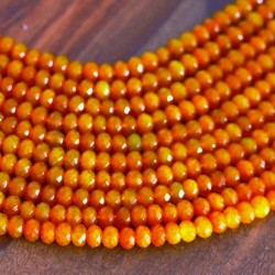 20 perles jade boulier facettée 6x4mm jaune /orangé
