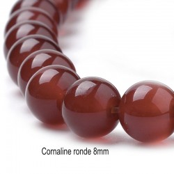 10 perles semi précieuse cornaline véritable brique 8mm