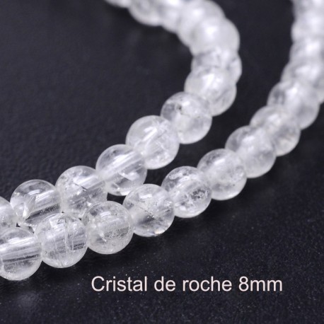 10 perles ronde cristal de roche naturelle 8mm