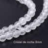 10 perles ronde cristal de roche naturelle 8mm