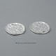 6 pendentifs rond martelé argenté 24x22mm