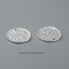 6 pendentifs rond martelé argenté 24x22mm