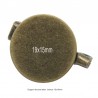 2 supports broche ronde laiton bronze 19x15mm