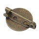 8 supports broche ronde laiton bronze 19x15mm