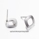 4 boucles d'oreille acier clou losange 9.5x9.5mm