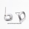 4 boucles d'oreille acier clou losange 9.5x9.5mm