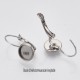 Support boucle d'oreille x4 cabochon 10mm acier 316L