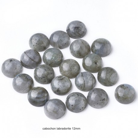 2 Cabochons gemmes labradorite 12mm