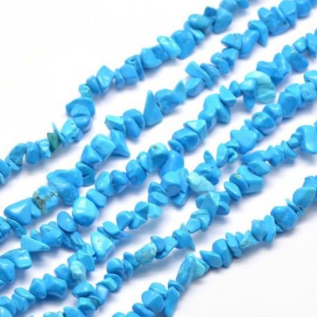 perles de pierre naturelle chips turquoise (320perles)  82mm