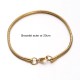1 Bracelet acier inoxydable or maille serpent 20cm