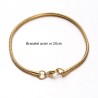 1 Bracelet acier inoxydable or maille serpent 20cm