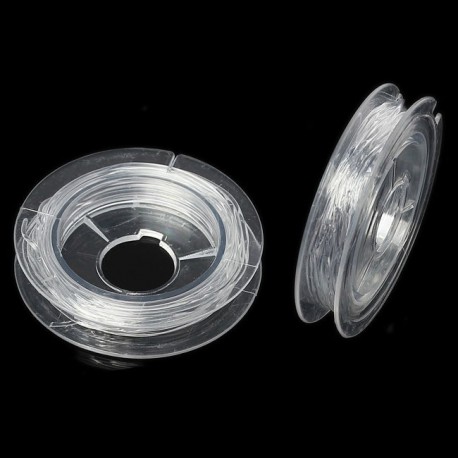 1rouleau bobine x10m  fil élastique transparent diametre 0,8mm