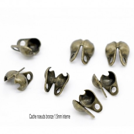 100 cache noeud bronze pour chaine bille 1,5mm