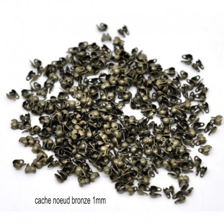 50 cache noeud bronze pour chaine bille 1mm