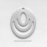 4 pendentifs ovale acier inoxydable 28x20mm