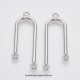 2 Pendentifs cloche laiton argenté 41x16mm