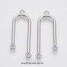 2 Pendentifs cloche laiton argenté 41x16mm