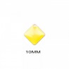 4 sequins losange laiton émaillés jaune 10mm