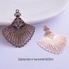 4 Estampes laiton or rose éventail 28x25mm