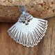 2 Estampes éventail 28x25mm laiton plaqué argent