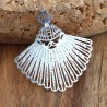 2 Estampes éventail 28x25mm laiton plaqué argent