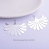2 Estampes 35x29mm pétale fleur  laiton plaqué argent
