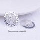 4 connecteurs laiton plaqué argent rond feuille monstera  20mm