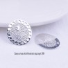 2 Estampes ronde 20mm monstera laiton plaqué argent