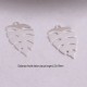 4 Estampes feuille 23x19mm monstera laiton plaqué argent