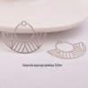 2 Estampes 23x30mm demi lune  laiton plaqué argent