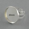 2 supports bague laiton réglable argent vif 20mm