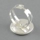 2 supports bague laiton réglable argent vif 20mm