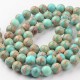 20 perles régalite magnésite turquoise / beige marbrée 6mm