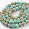 20 perles régalite magnésite turquoise / beige marbrée 6mm