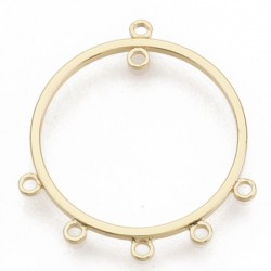 2 pendentifs chandelier connecteur laiton plaqué or 18KT 24x21mm