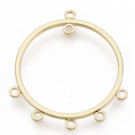 2 pendentifs chandelier connecteur laiton plaqué or 18KT 24x21mm