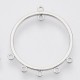 2 pendentifs chandelier connecteur laiton plaqué argent 24x21mm