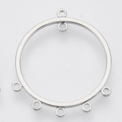 2 pendentifs chandelier connecteur laiton plaqué argent 24x21mm