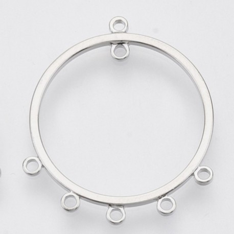 2 pendentifs chandelier connecteur laiton plaqué argent 24x21mm