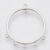 2 pendentifs chandelier connecteur laiton plaqué argent 24x21mm