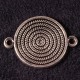 6 connecteurs rond  spirale ethnique metal argenté 20x2mm