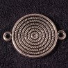 6 connecteurs rond  spirale ethnique metal argenté 20x2mm