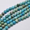 20 perles magnésite régalite turquoise bleu   veinée beige 4mm