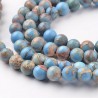 20 perles magnésite régalite turquoise bleu ciel veinée beige 4mm