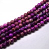 10 perles gemme  régalite magnésite prune  veiné beige 4mm