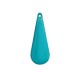 2 sequins emailles laiton longue goutte  bleu pacifique 27x10mm