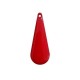 2 breloques sequins goutte laiton émaillés rouge vif  27x10mm